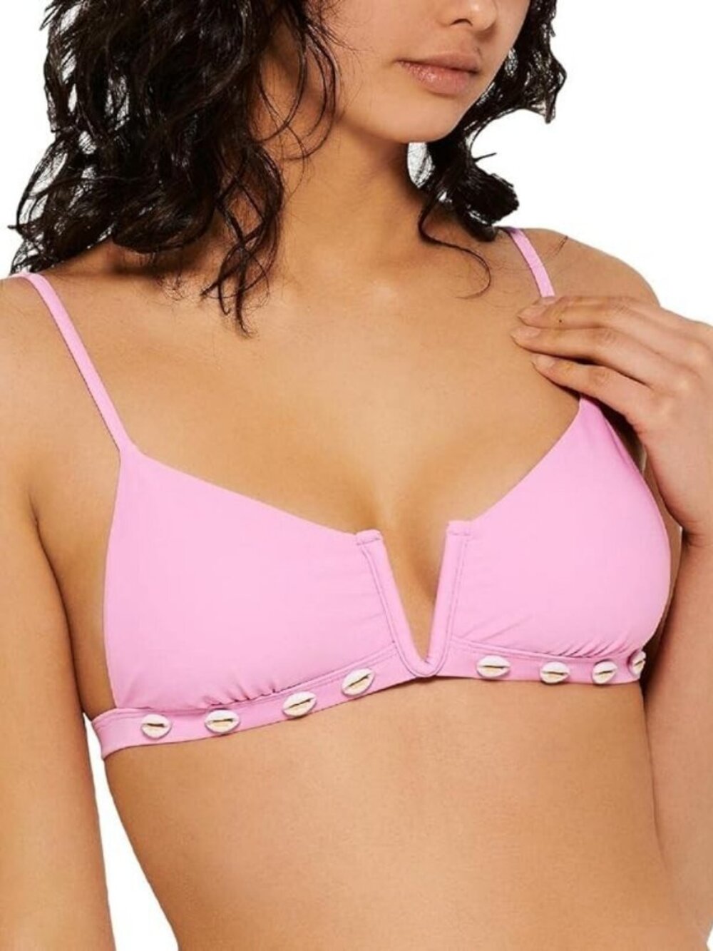 Hula Honey Junior Shell-Trim Bikini Top Size M